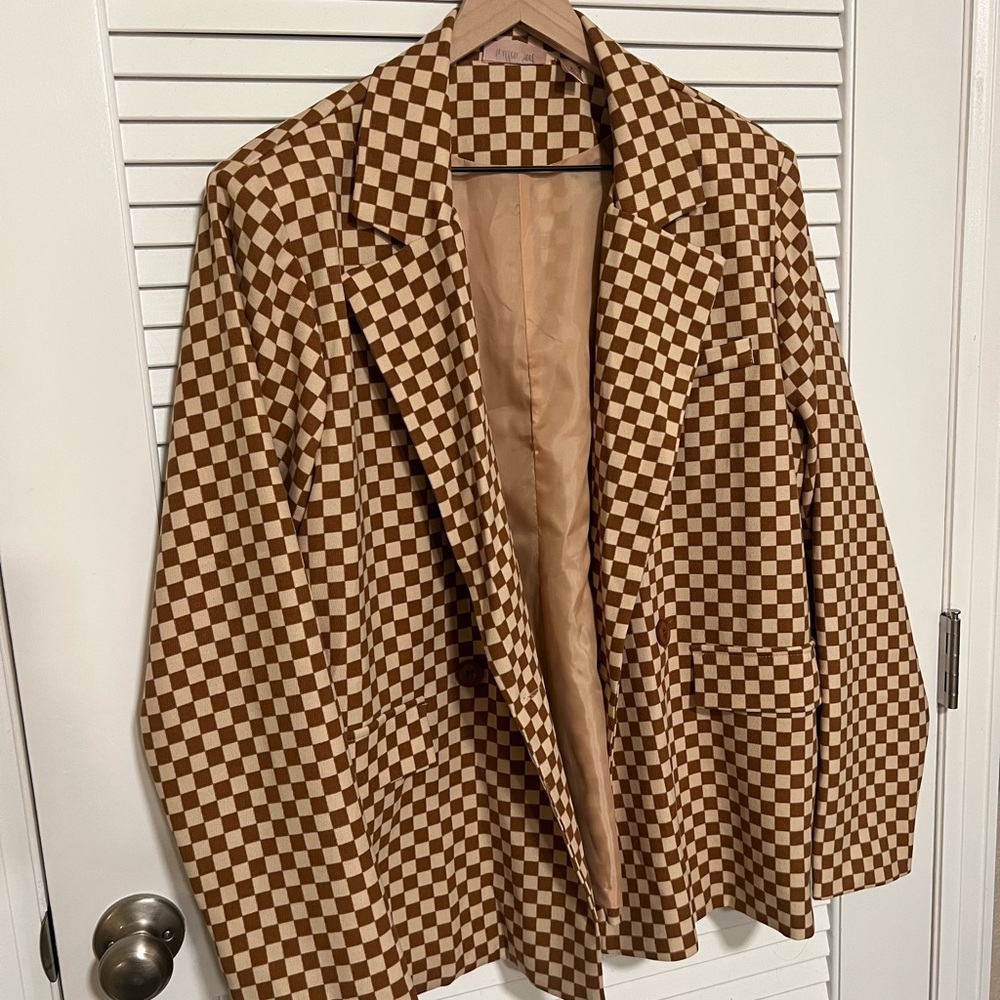 Checkered Willow & Root Blazer